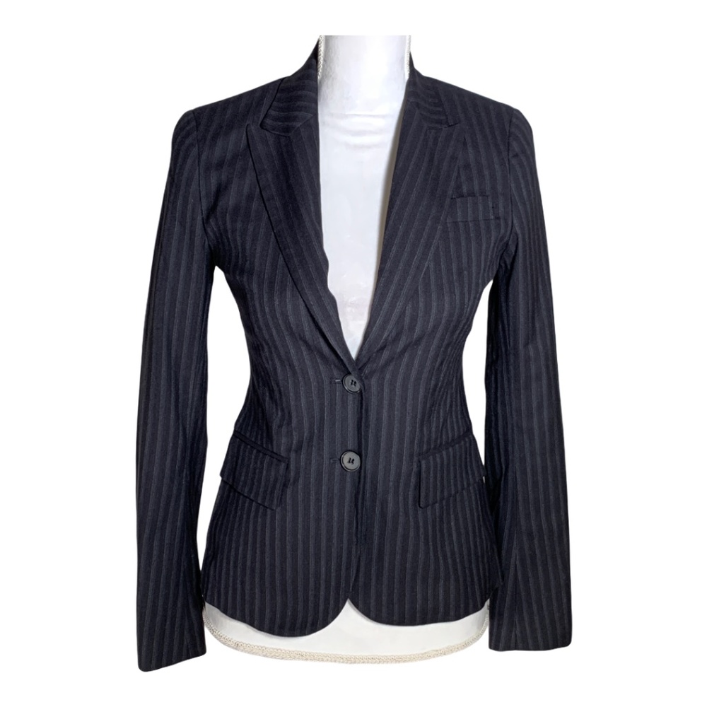 Theory blazer suit jacket button wool blend work 0